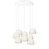5" Matte White Geode Crystal Stagger Chandelier- White Cord Hammers and Heels