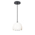 5" Matte White & Silver Geode Crystal Pendant Light- Black Cord Hammers and Heels