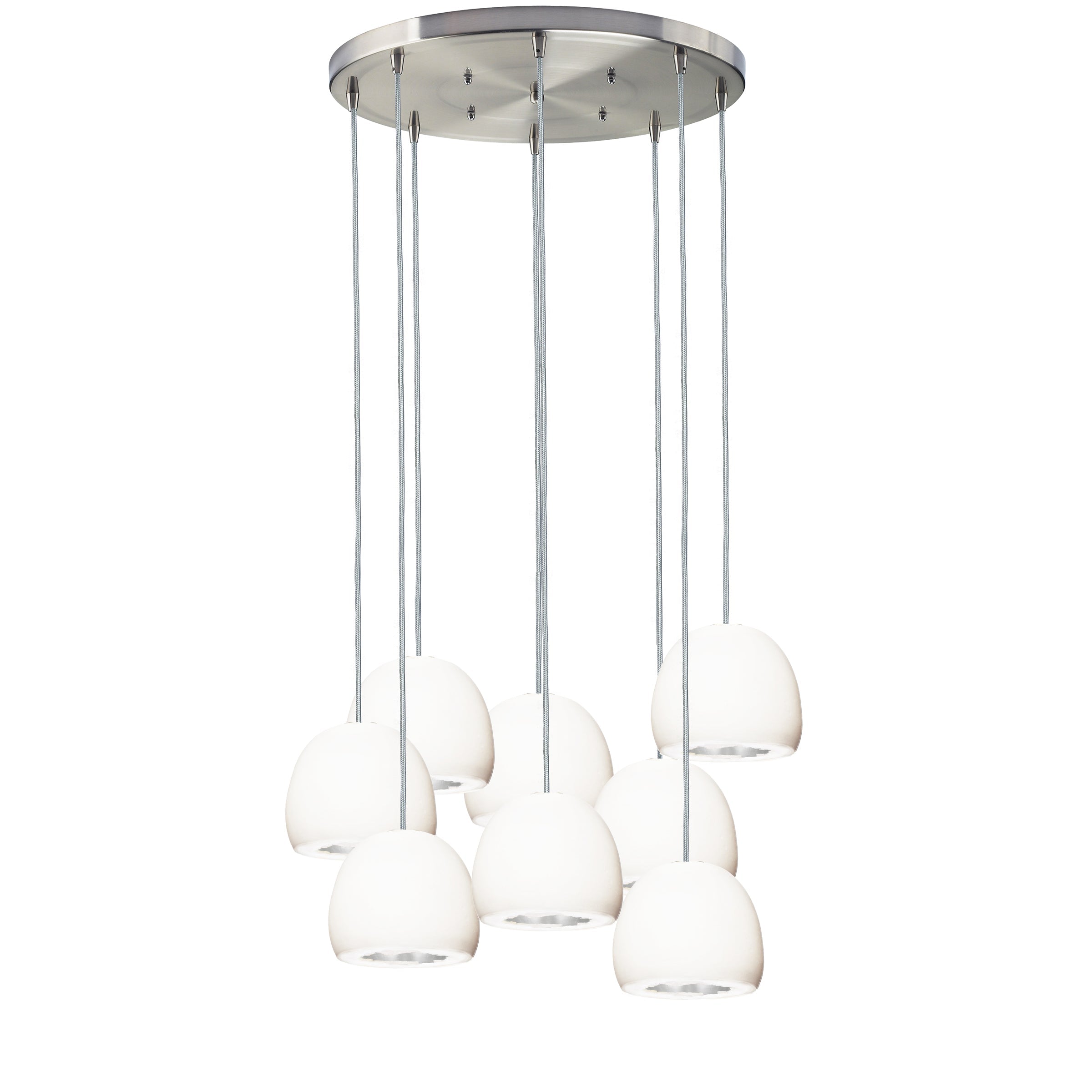 5&quot; Matte White &amp; Silver Geode Crystal Stagger 8 Light Chandelier