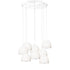5" Matte White & Silver Geode Crystal Stagger Chandelier- White Cord Hammers and Heels