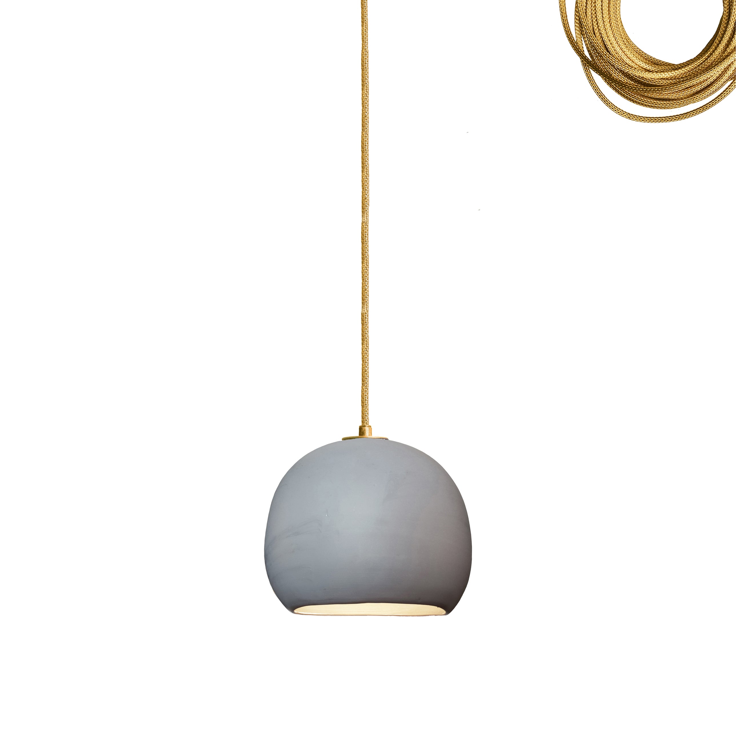 5&quot; Matte Grey Porcelain Globe Pendant Light