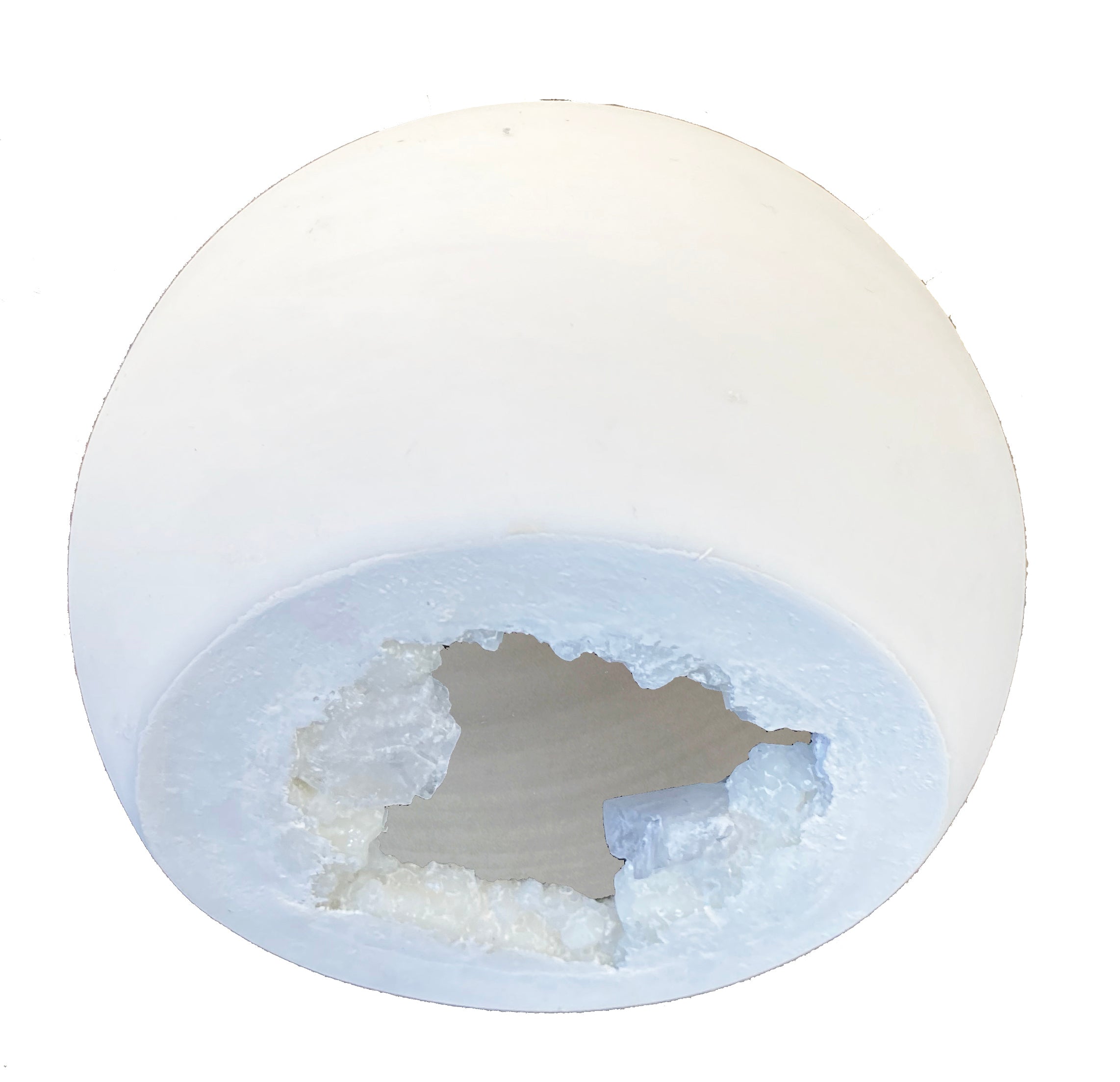 12&quot; Matte White Geode Crystal Pendant Light
