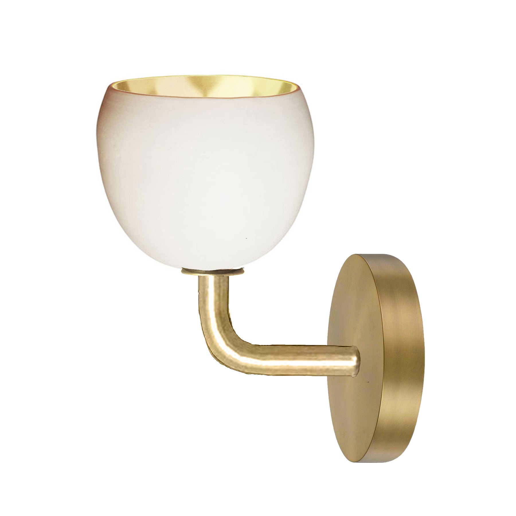 5&quot; Mini White Clay &amp; Brass Leaf Sconce