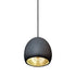 7" Matte Black & Brass Leaf Clay Pendant Light Hammers and Heels