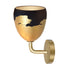 7" Matte Black & Brass Ombre Porcelain Sconce Light Hammers and Heels
