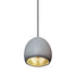 7" Matte Grey & Brass Leaf Clay Pendant Light Hammers and Heels