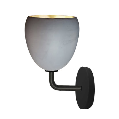 7&quot; Matte Grey &amp; Brass Leaf Clay Sconce Hammers and Heels