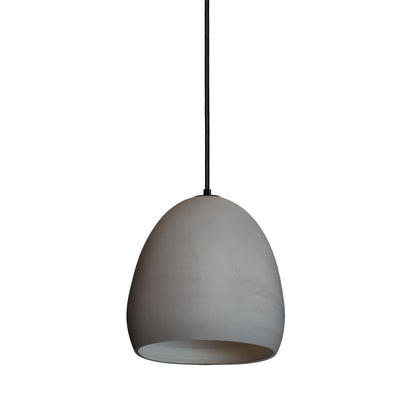 7&quot; Matte Grey Porcelain Globe Pendant Light - Black Cord Hammers and Heels