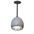 7" Matte Grey & Silver Leaf Clay Pendant Light- Black Downrod Hammers and Heels