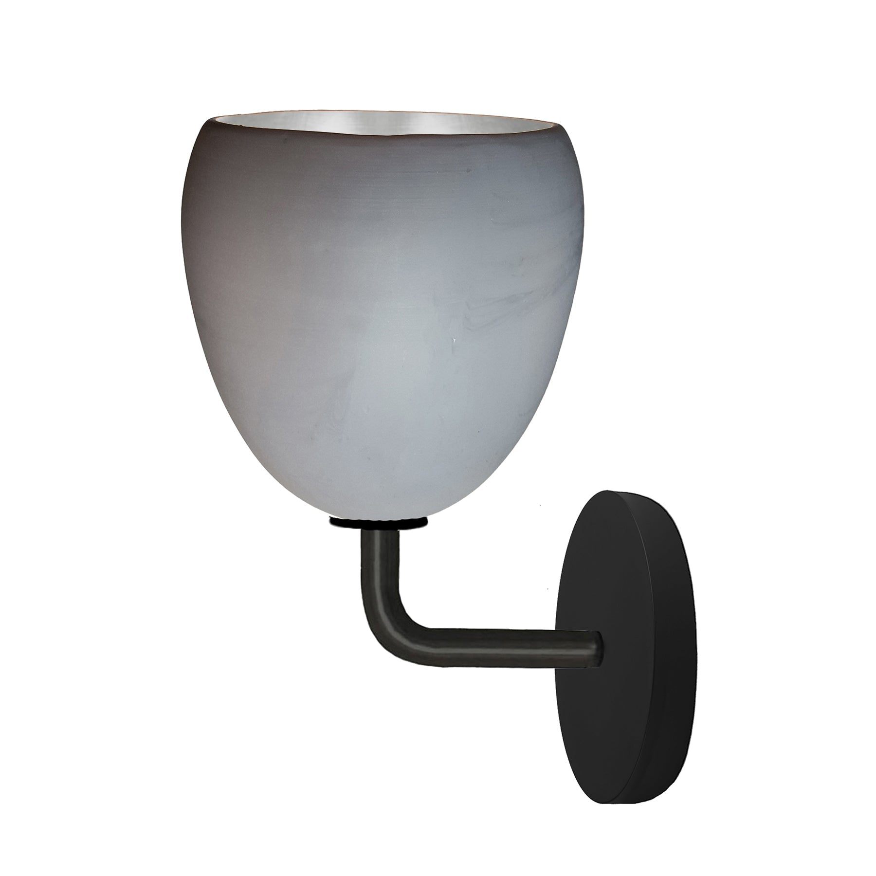 7&quot; Matte Grey &amp; Silver Leaf Clay Sconce Hammers and Heels