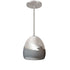 7" Matte Grey & Silver Ombre Porcelain Downrod Pendant Light Hammers and Heels