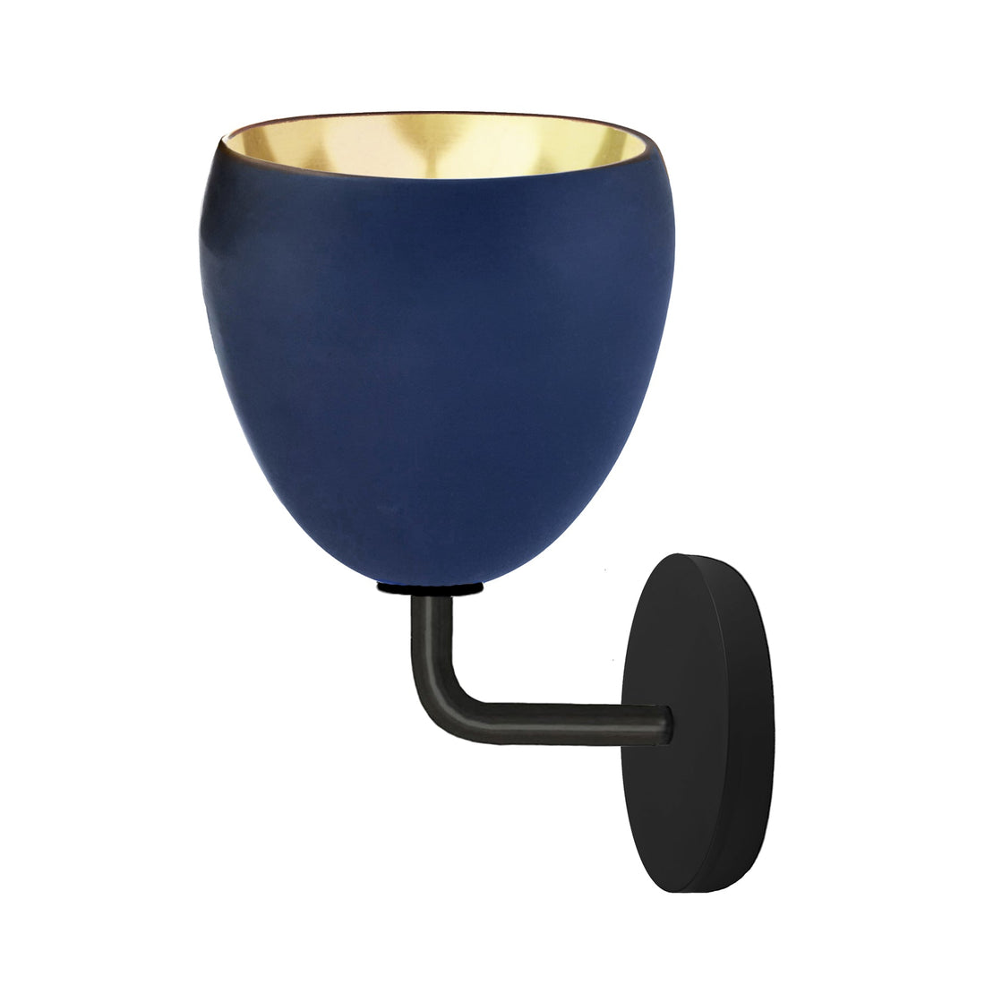 7&quot; Matte Indigo &amp; Brass Leaf Clay Sconce Hammers and Heels
