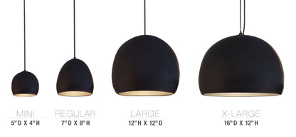 7&quot; Matte Indigo Porcelain Globe Pendant Light - Black Cord Hammers and Heels