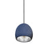 7" Matte Indigo & Silver Leaf Clay Pendant Light Hammers and Heels