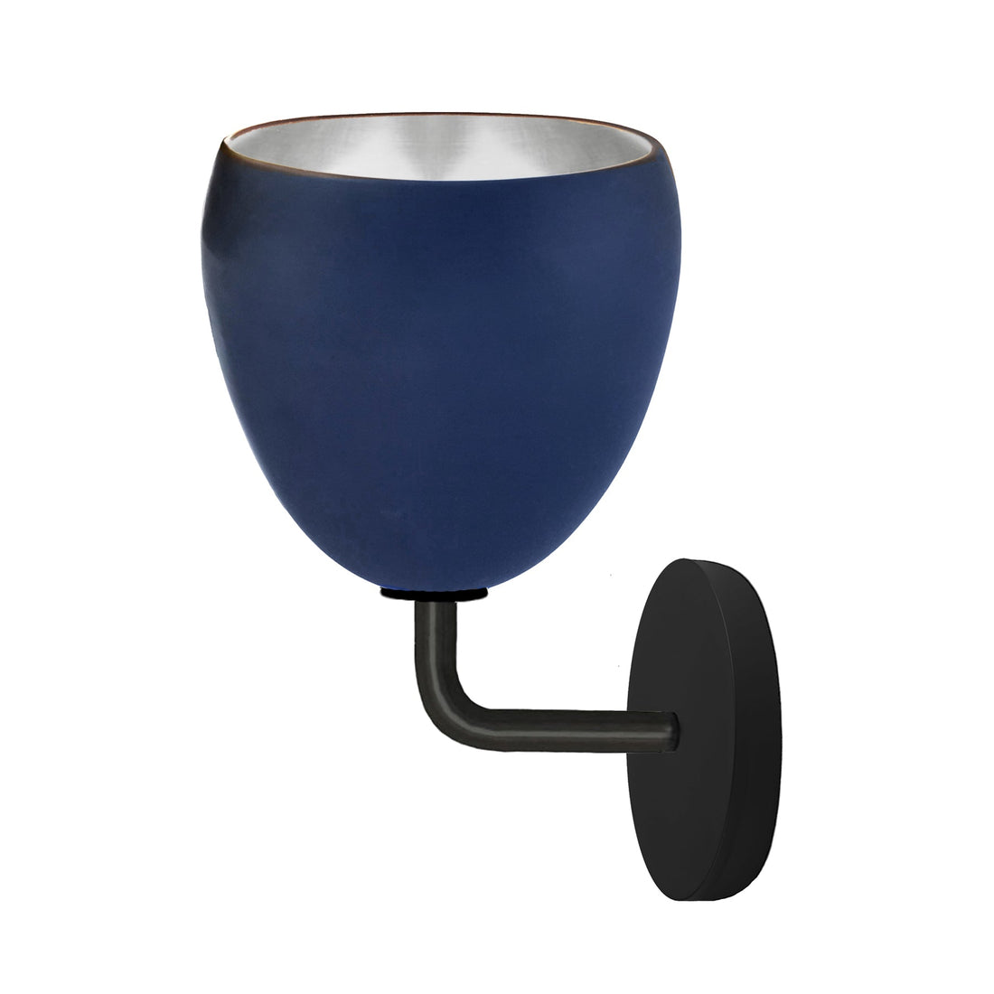 7&quot; Matte Indigo &amp; Silver Leaf Clay Sconce Hammers and Heels