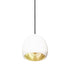7" Matte White & Brass Leaf Clay Pendant Light Hammers and Heels
