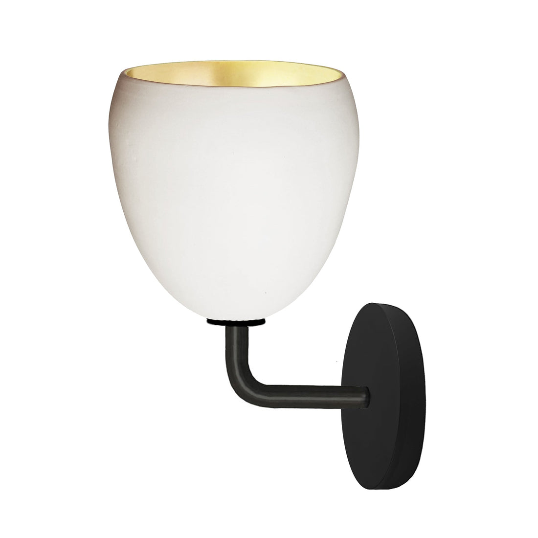 7&quot; Matte White &amp; Brass Leaf Clay Sconce Hammers and Heels