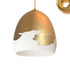 7" Matte White & Brass Ombre Porcelain Pendant Light Hammers and Heels