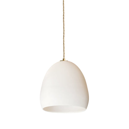 7&quot; Matte White Porcelain Globe Pendant Light - Ship Rope Cord Hammers and Heels