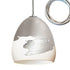 7" Matte White & Silver Ombre Porcelain Multiple Stagger Pendant Chandelier Hammers and Heels