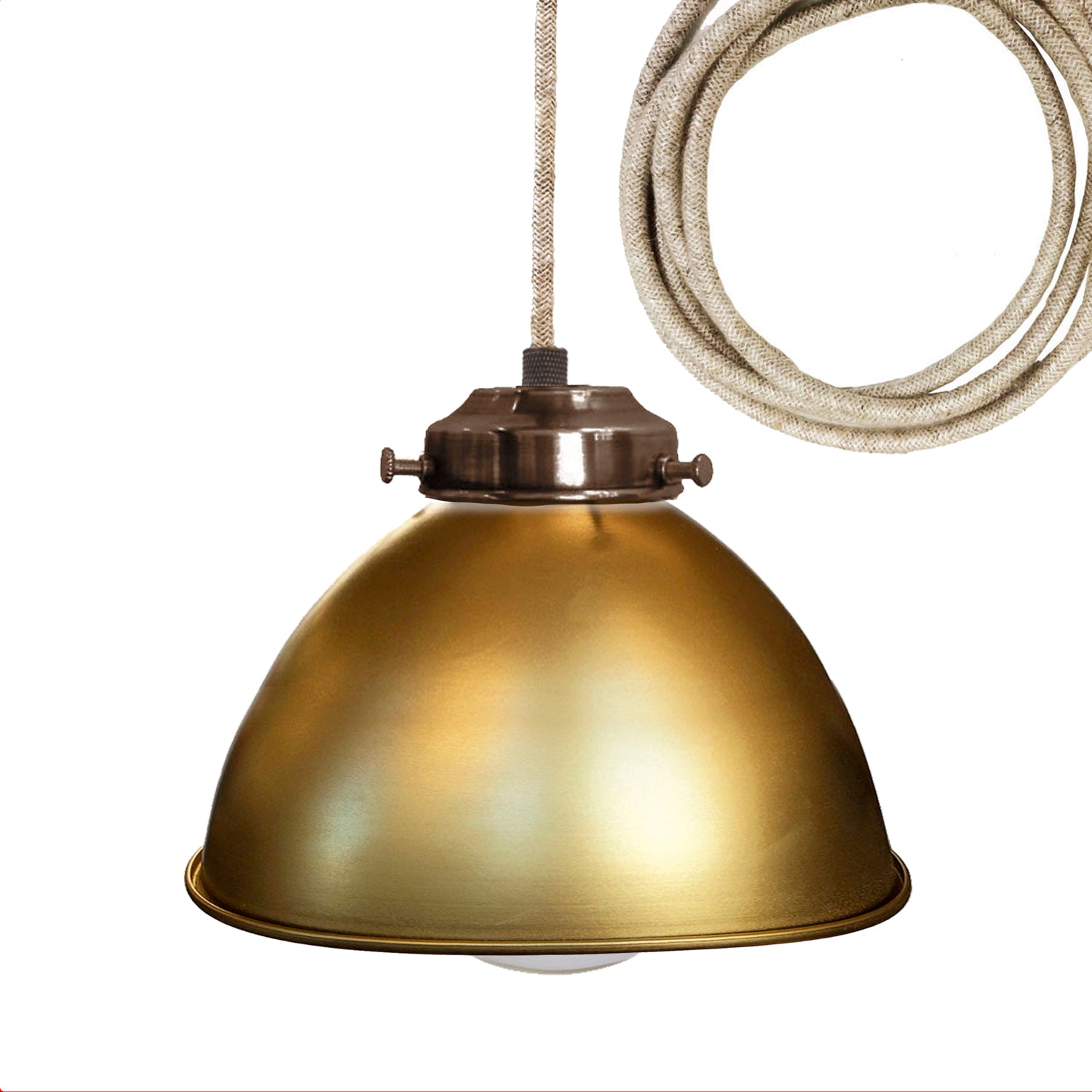 Factory Dome Brass Metal Shade Bronze Pendant Light
