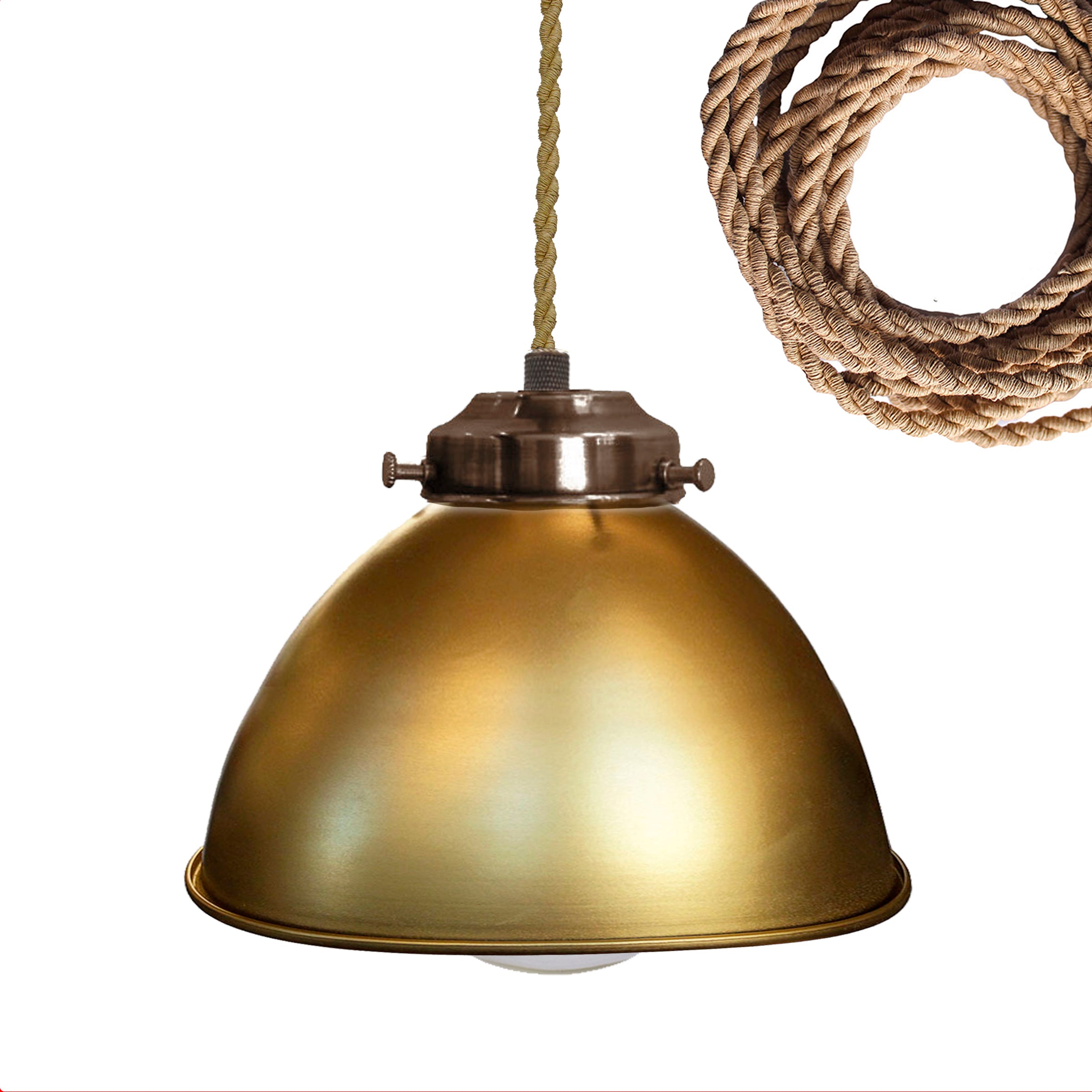 Factory Dome Brass Metal Shade Bronze Pendant Light
