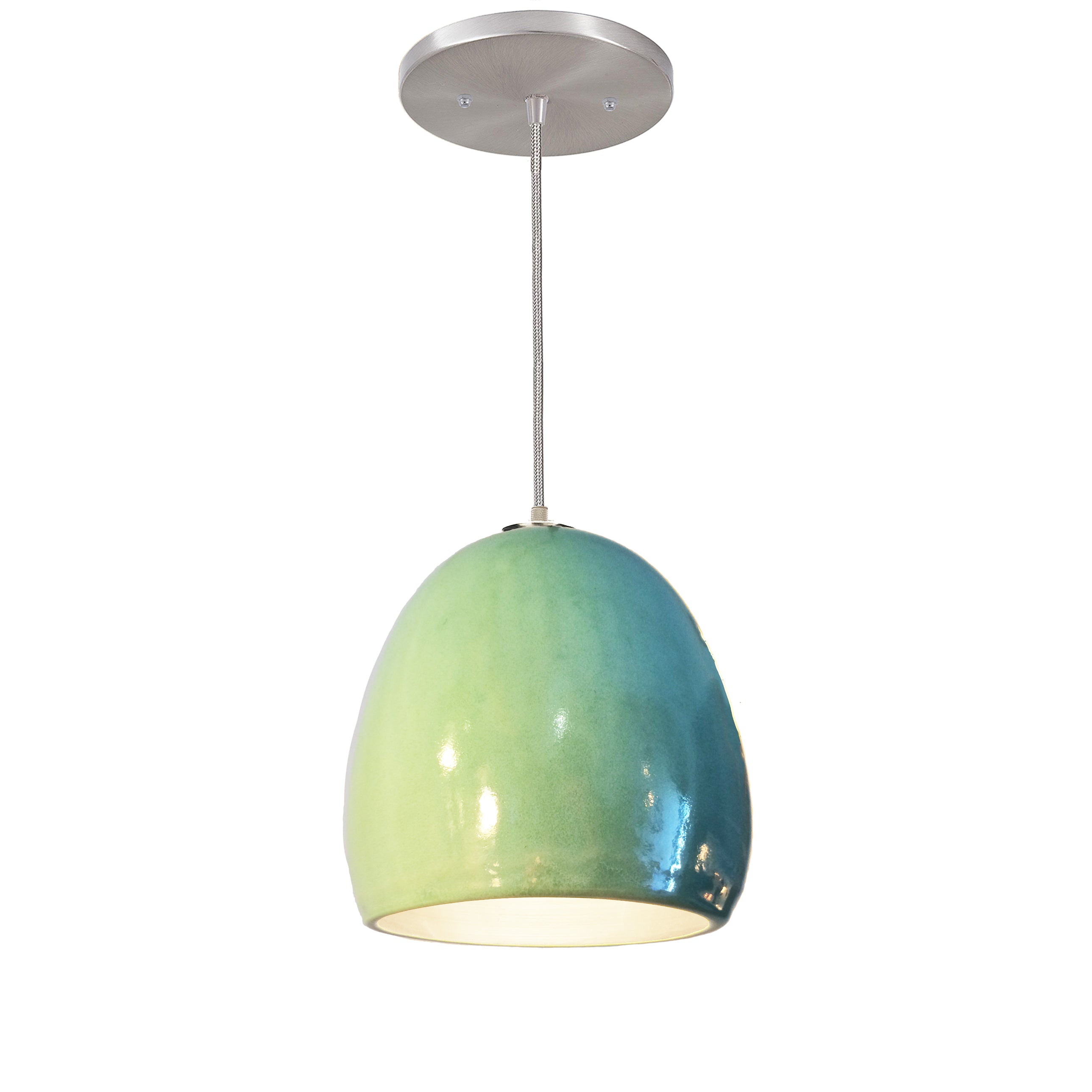7&quot; Celadon Porcelain Globe Pendant Light