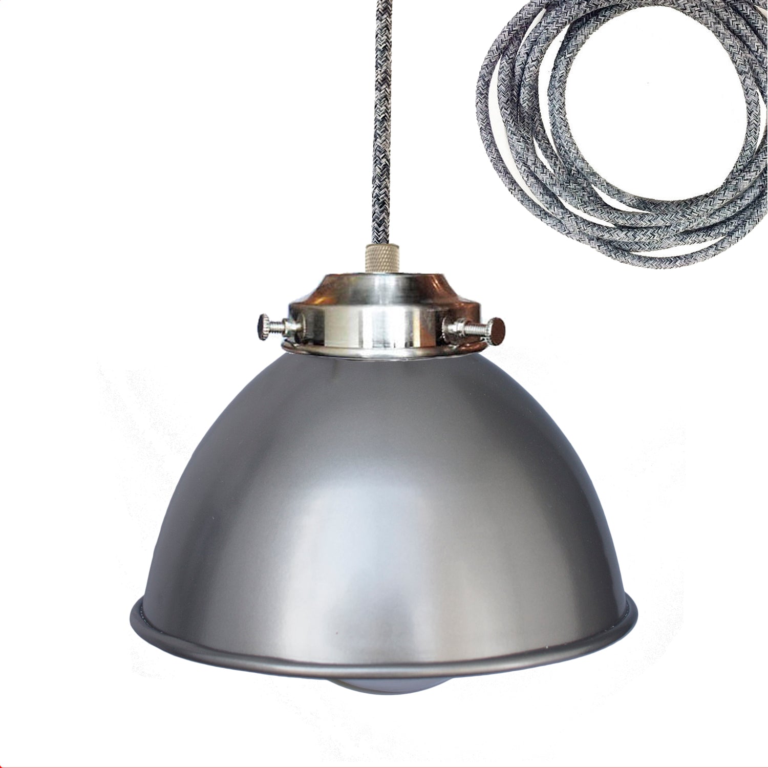 Factory Dome Nickel Metal Shade Pendant Light
