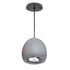 8" Matte Grey & Silver Geode Crystal Pendant Light- Black Cord Hammers and Heels