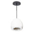 8" Matte White Geode Crystal Pendant Light- Black Cord Hammers and Heels
