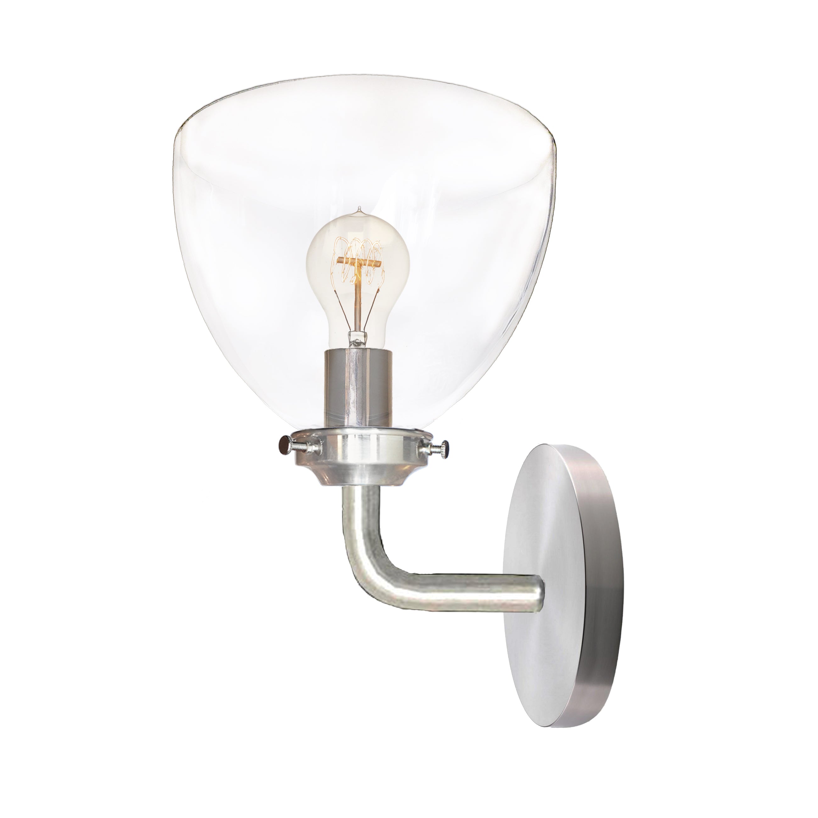 Clear Blown Glass Bell Wall Sconce