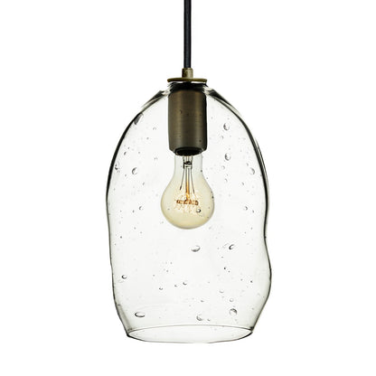 Seedy Bubble Hand Blown Glass and Stagger 3 Light Chandelier