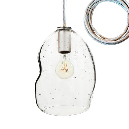 Seedy Bubble Organic Hand Blown Glass Pendant Light