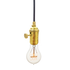 Brass Bare Bulb & Cloth Cord Pendant Light Hammers and Heels