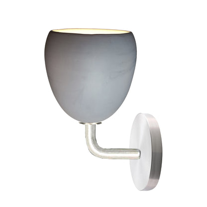 7&quot; Matte Grey Porcelain Globe Sconce