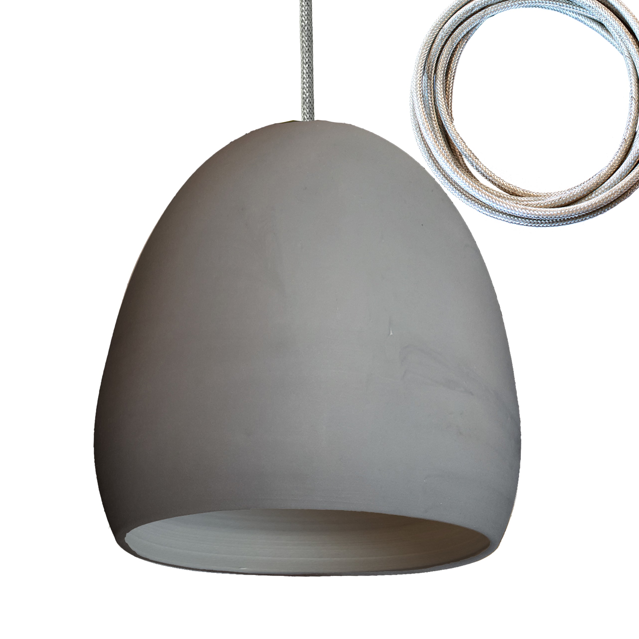 7&quot; Matte Grey Porcelain Globe Pendant Light