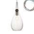 Clear Blown Glass & Wood Teardrop Pendant Light- Brushed Nickel Hammers and Heels