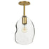 Clear Bubble Hand Blown Glass Downrod Pendant Light- Brass Hammers and Heels