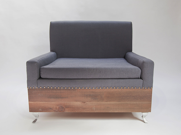 Custom Reclaimed Wood Modern Industrial Chair Hammers and Heels