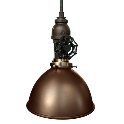 Factory 7&quot; Vintage Valve Pipe Pendant Light- Bronze Hammers and Heels