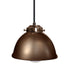 Factory Dome BronzeMetal Shade Pendant Light- Black Cord Hammers and Heels