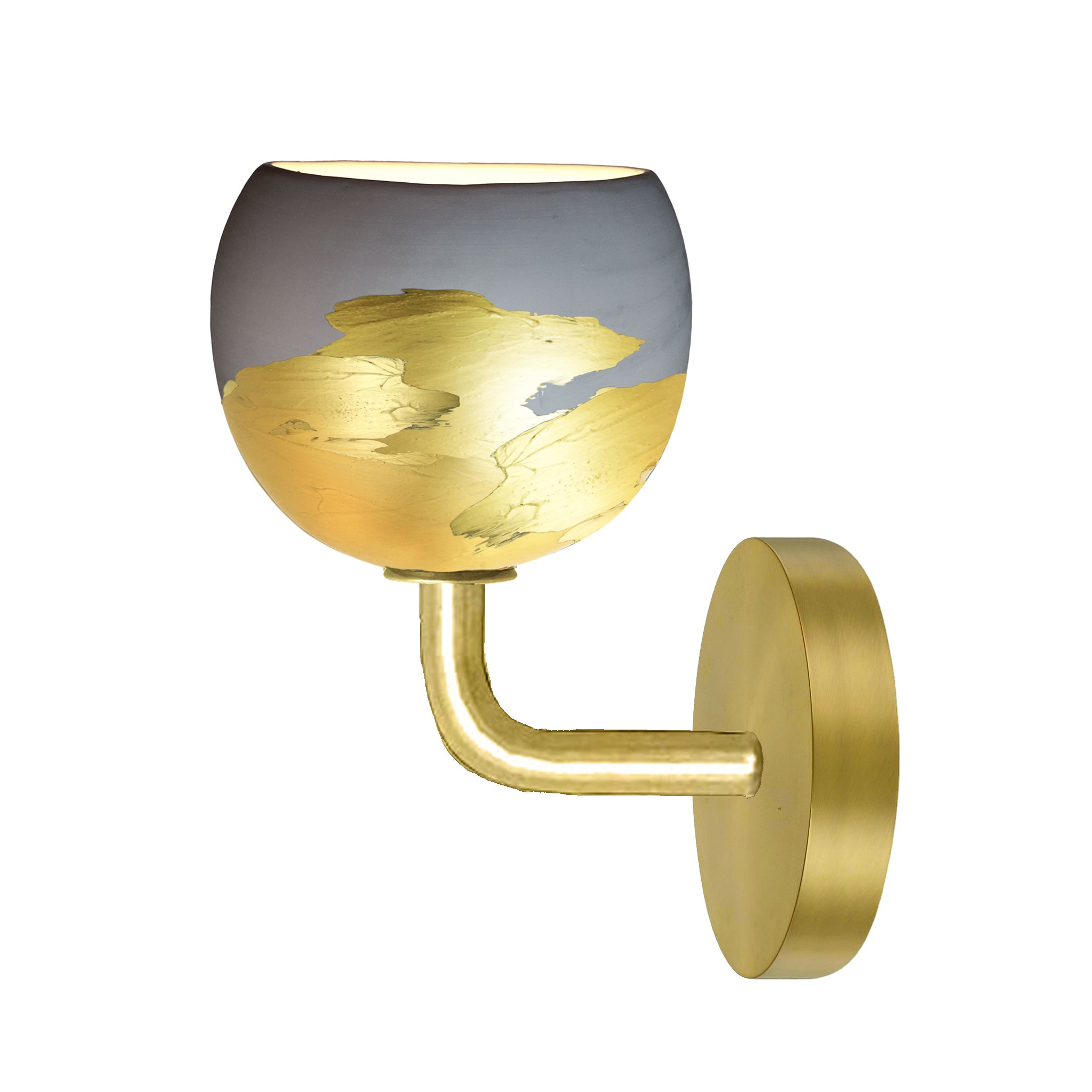 5&quot; Brass Ombre Porcelain Sconce Light