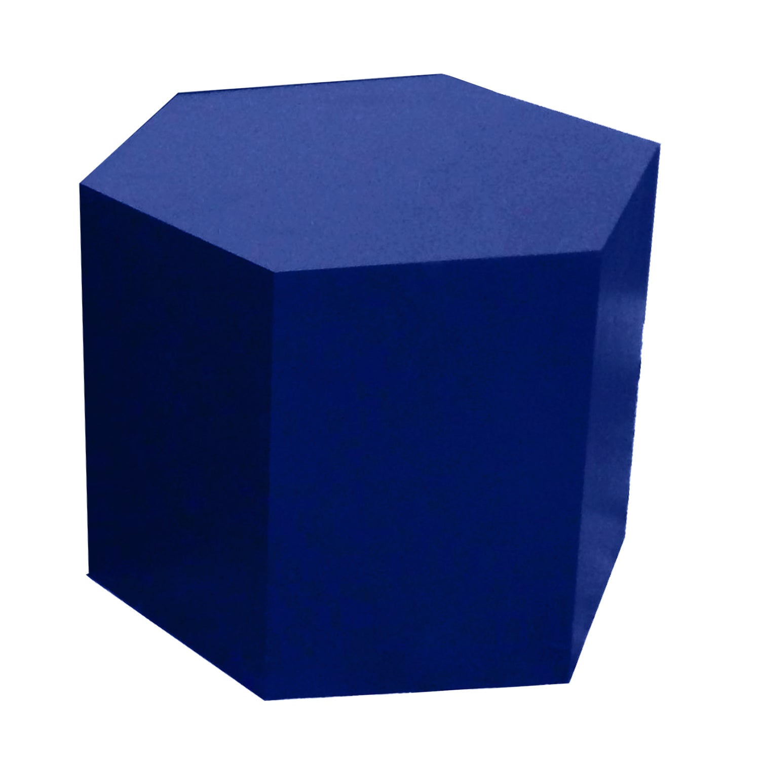 Hexagon Wood Modern Geometric Matte Indigo Table