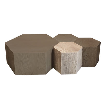 Hexagon Wood Modern Geometric Walnut Table