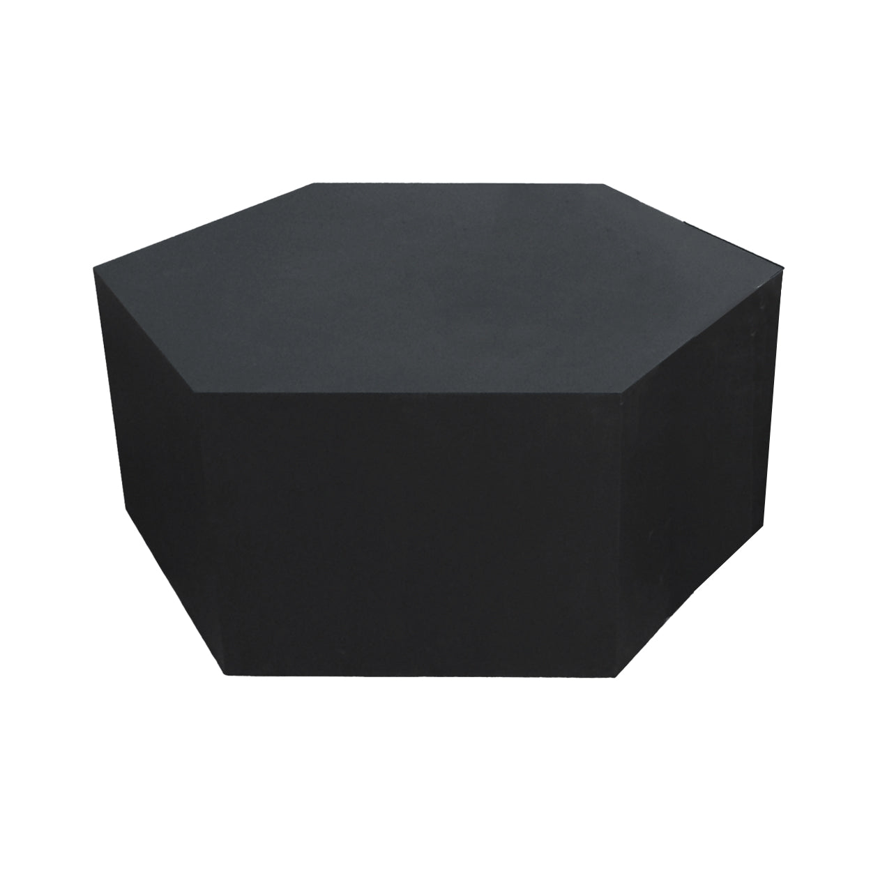 Hexagon Wood Modern Geometric Matte Black Table