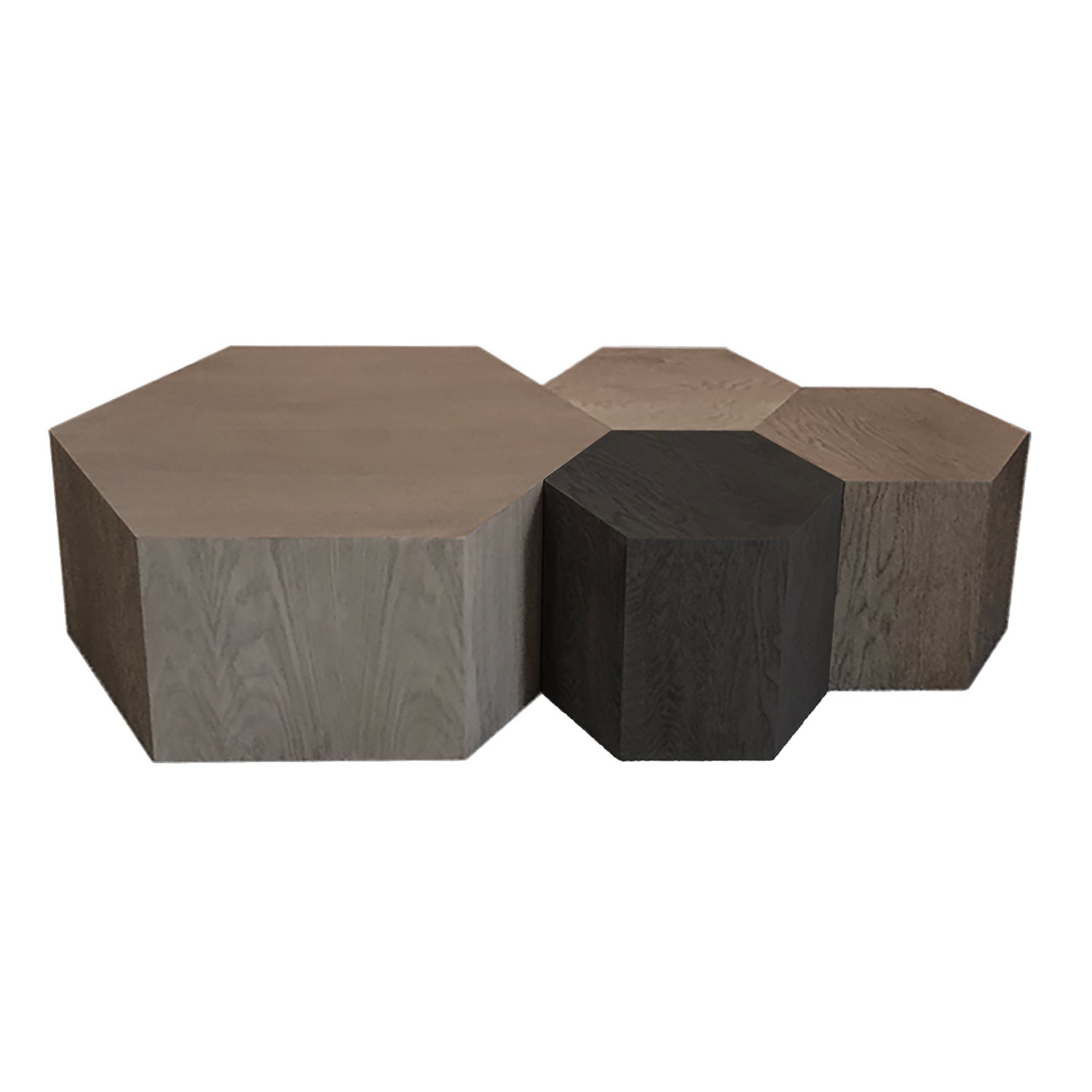 Hexagon Wood Modern Geometric Walnut Table