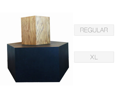 Hexagon Metallic Wood Modern Geometric Table- Oil Rubbed Bronze Hammers and Heels