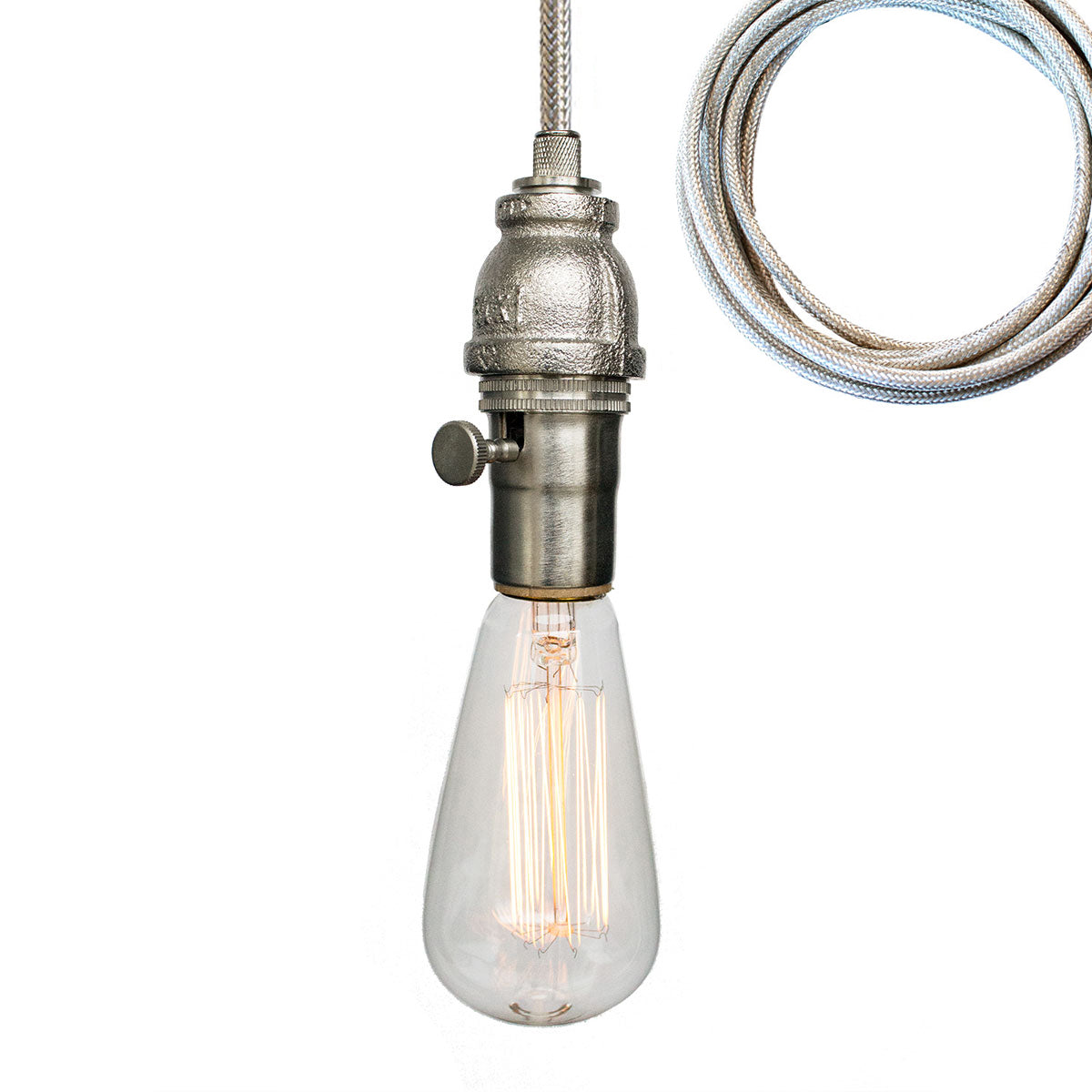 8&quot; Clear Blown Glass Pipe Pendant Light