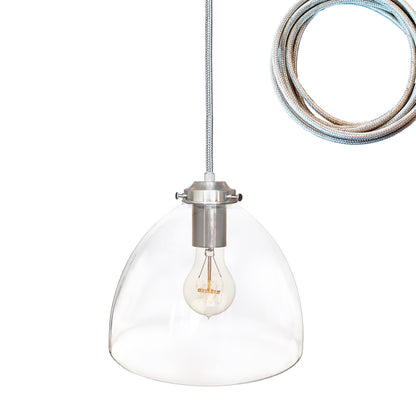 Clear Blown Glass Bell Pendant Light