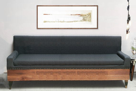 Reclaimed Wood Modern Industrial Custom Sofa Hammers and Heels